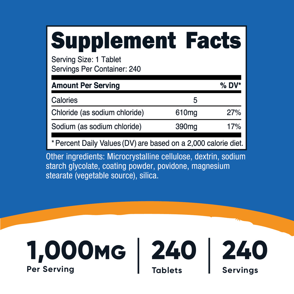 Nutricost Sodium Chloride Tablets - Image 3