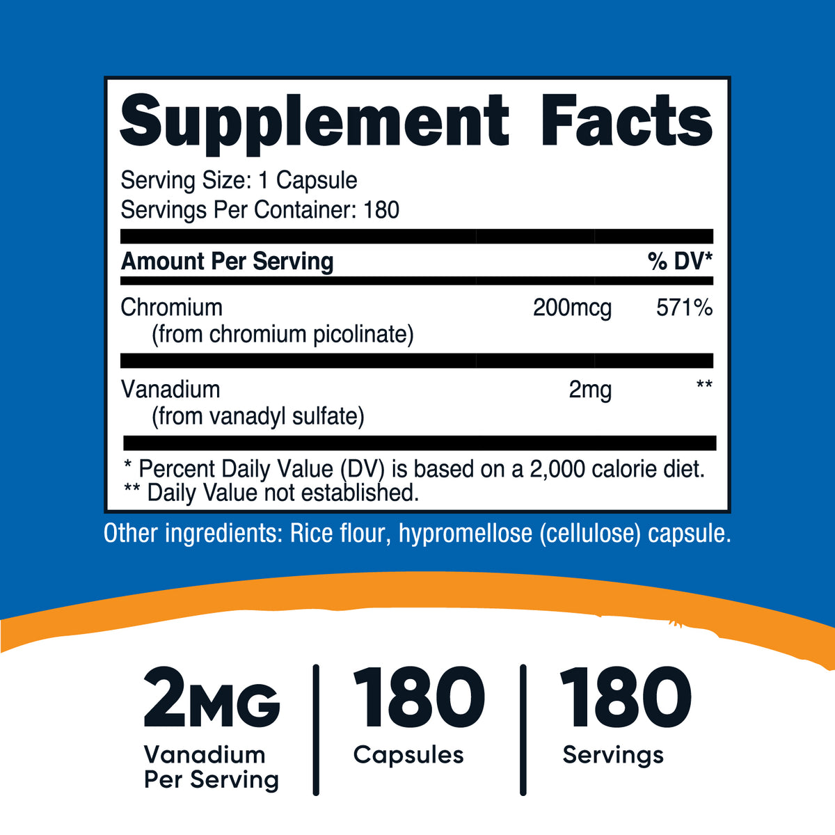 Nutricost Vanadium (With Chromium) Capsules - Image 3