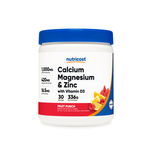 Nutricost Calcium + Magnesium + Zinc Citrates with Vitamin D3 Powder