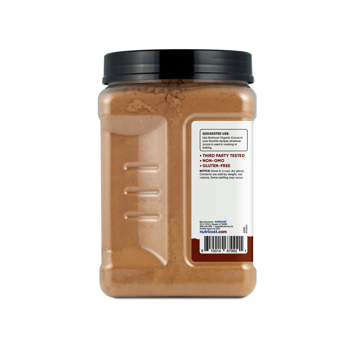 Nutricost Pantry Organic Cocoa Powder 1 5 Pounds Per Bottle