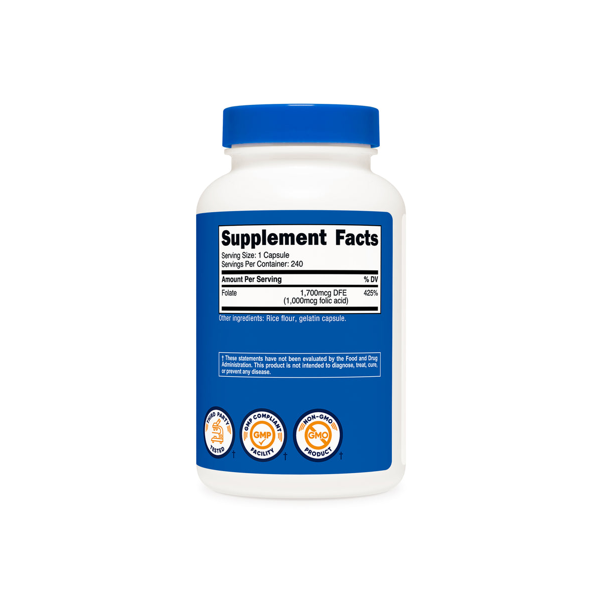 Nutricost Folic Acid (Vitamin B9) Capsules - Image 4