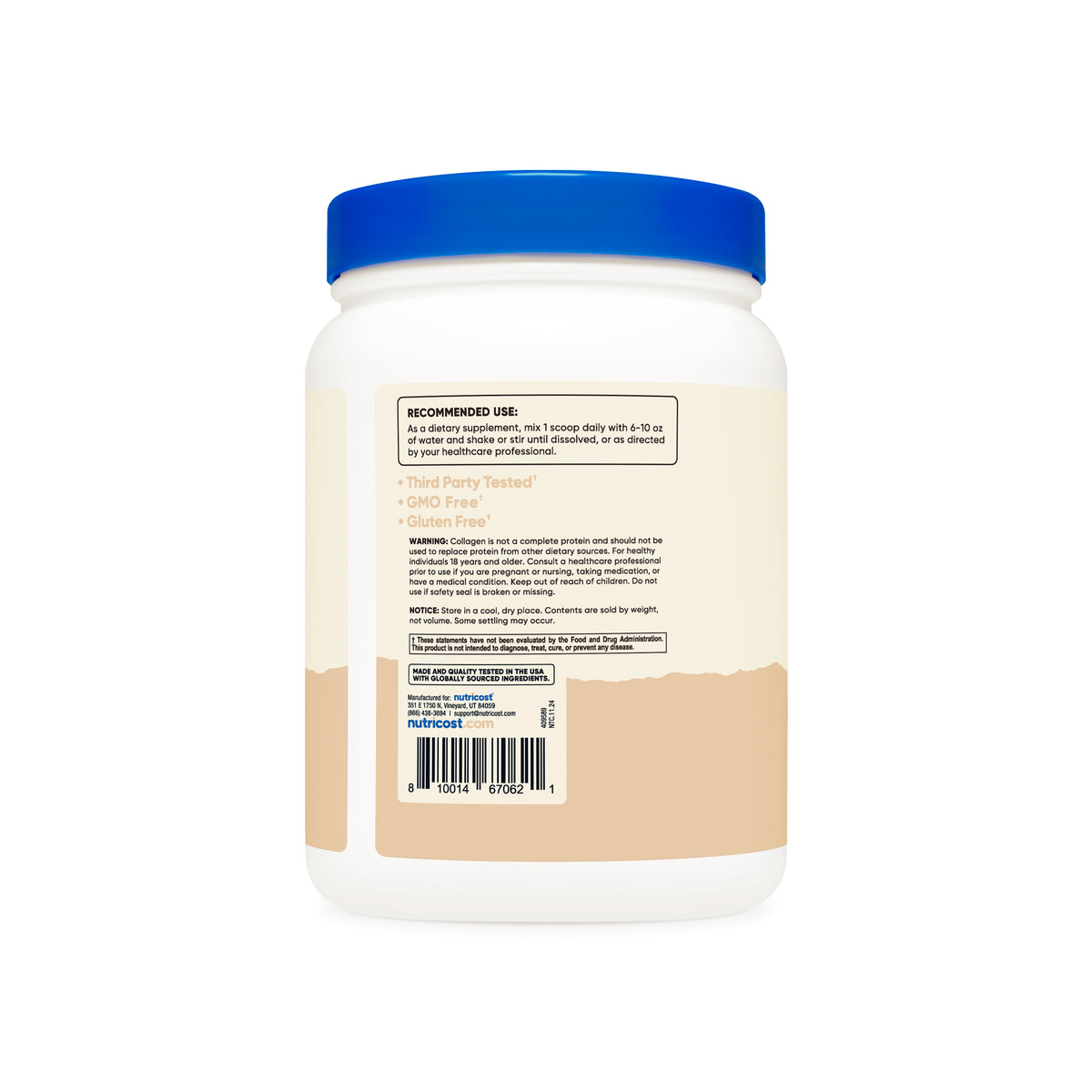 Nutricost Grass-Fed Bovine Collagen Hydrolysate Powder - Image 3