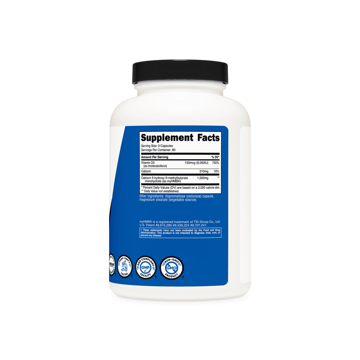 Nutricost HMB With Vitamin D3 Capsules - Image 3