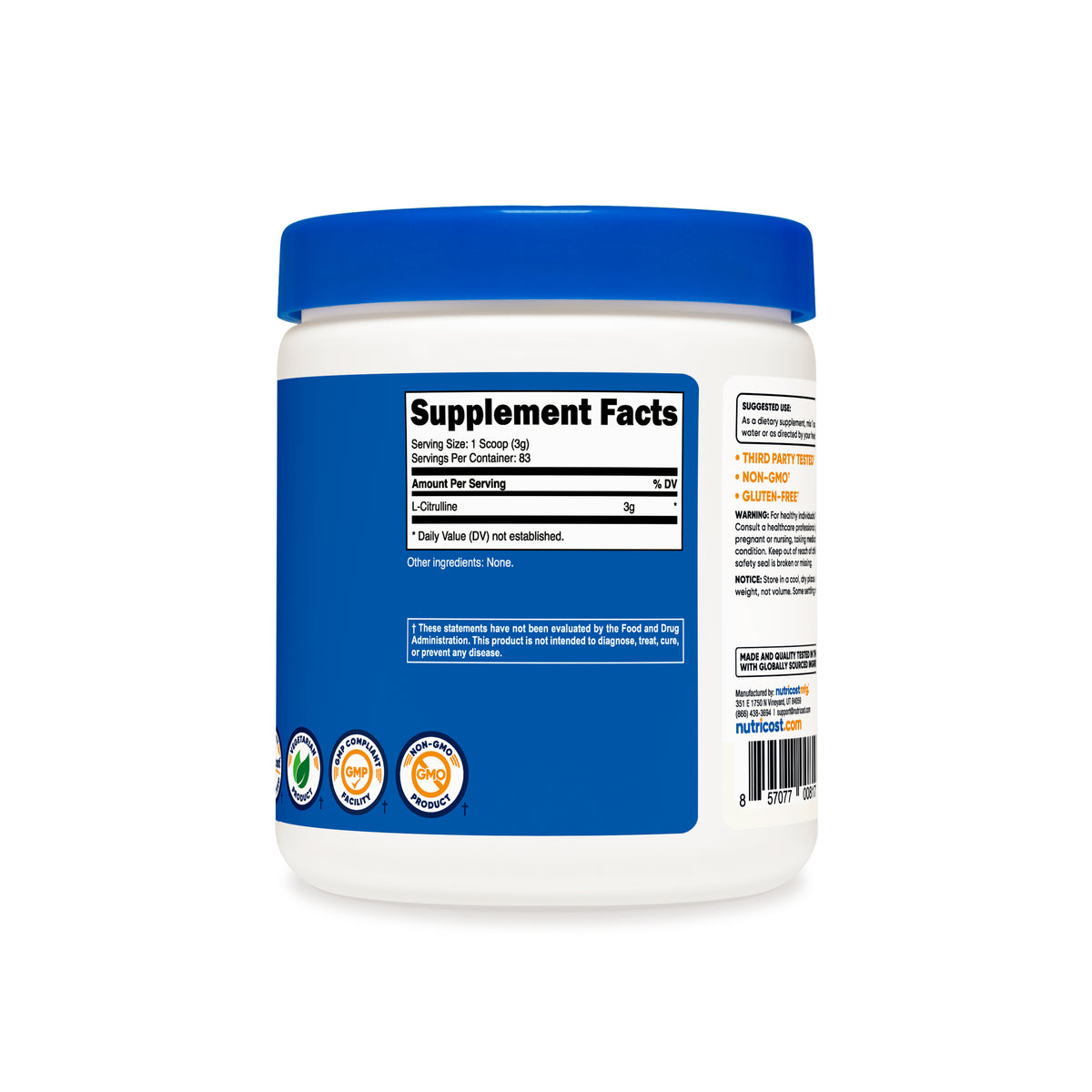 Nutricost L-Citrulline (Base) Powder - Image 3