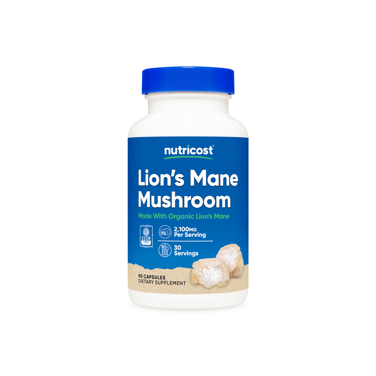 Nutricost Made With Organic Lion's Mane Capsules - Image 2