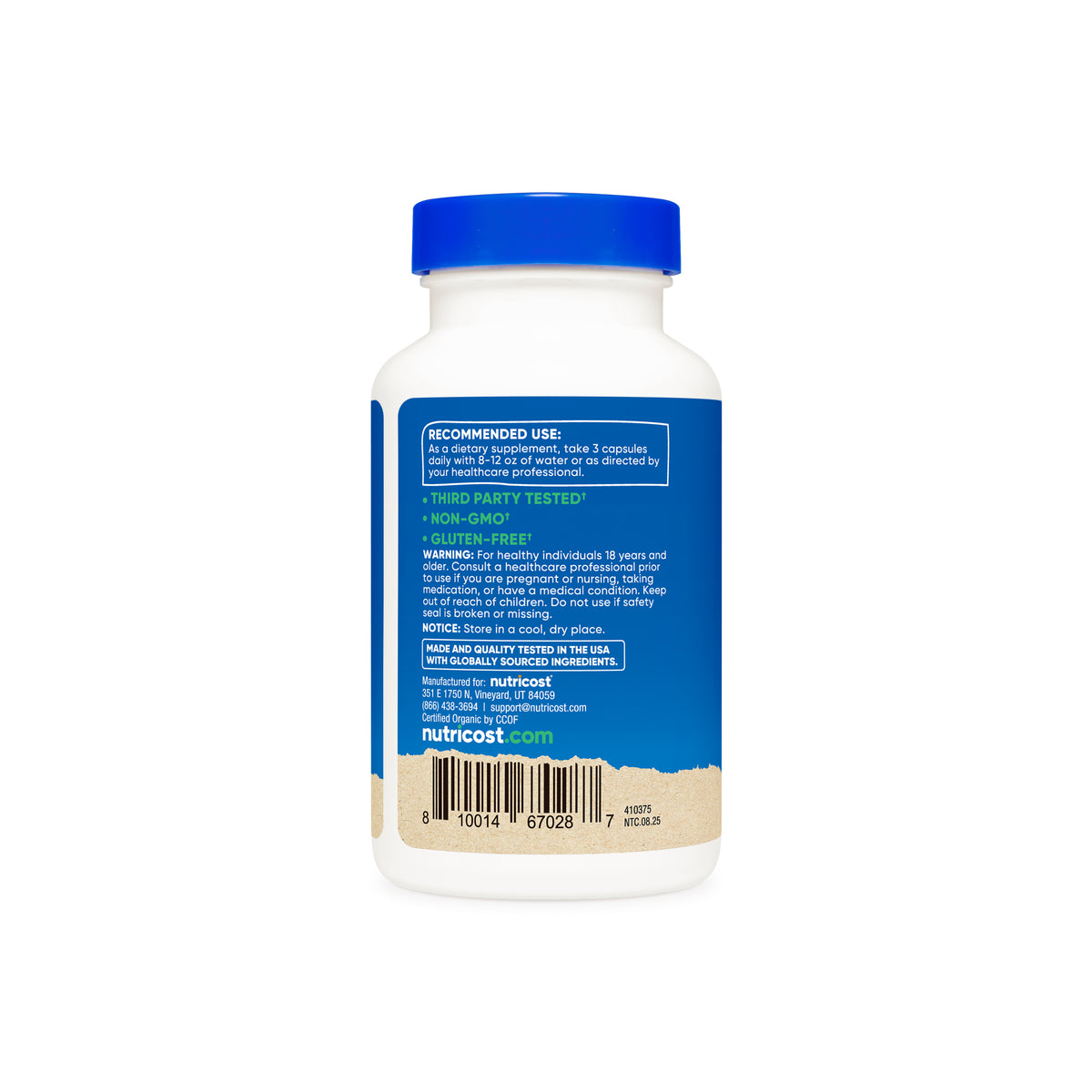 Nutricost Made With Organic Lion's Mane Capsules - Image 4
