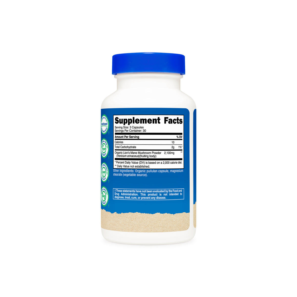 Nutricost Made With Organic Lion's Mane Capsules - Image 3