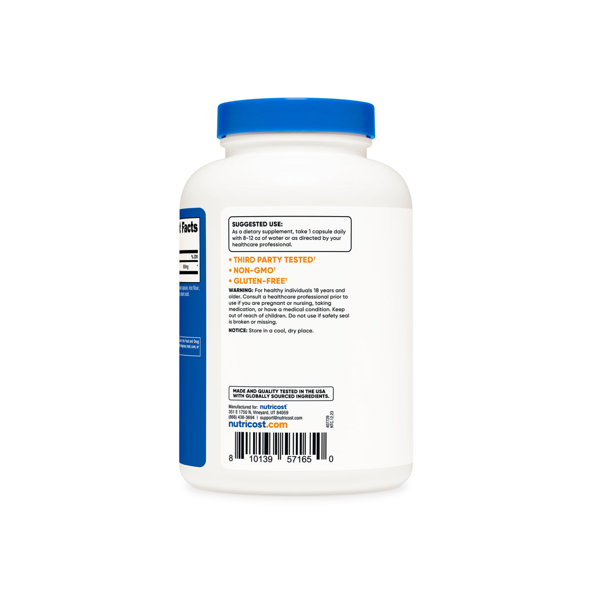 健康・医学 NACCI Nutricost N-Acetyl L-Cysteine (NAC) 600mg, 180 Capsules