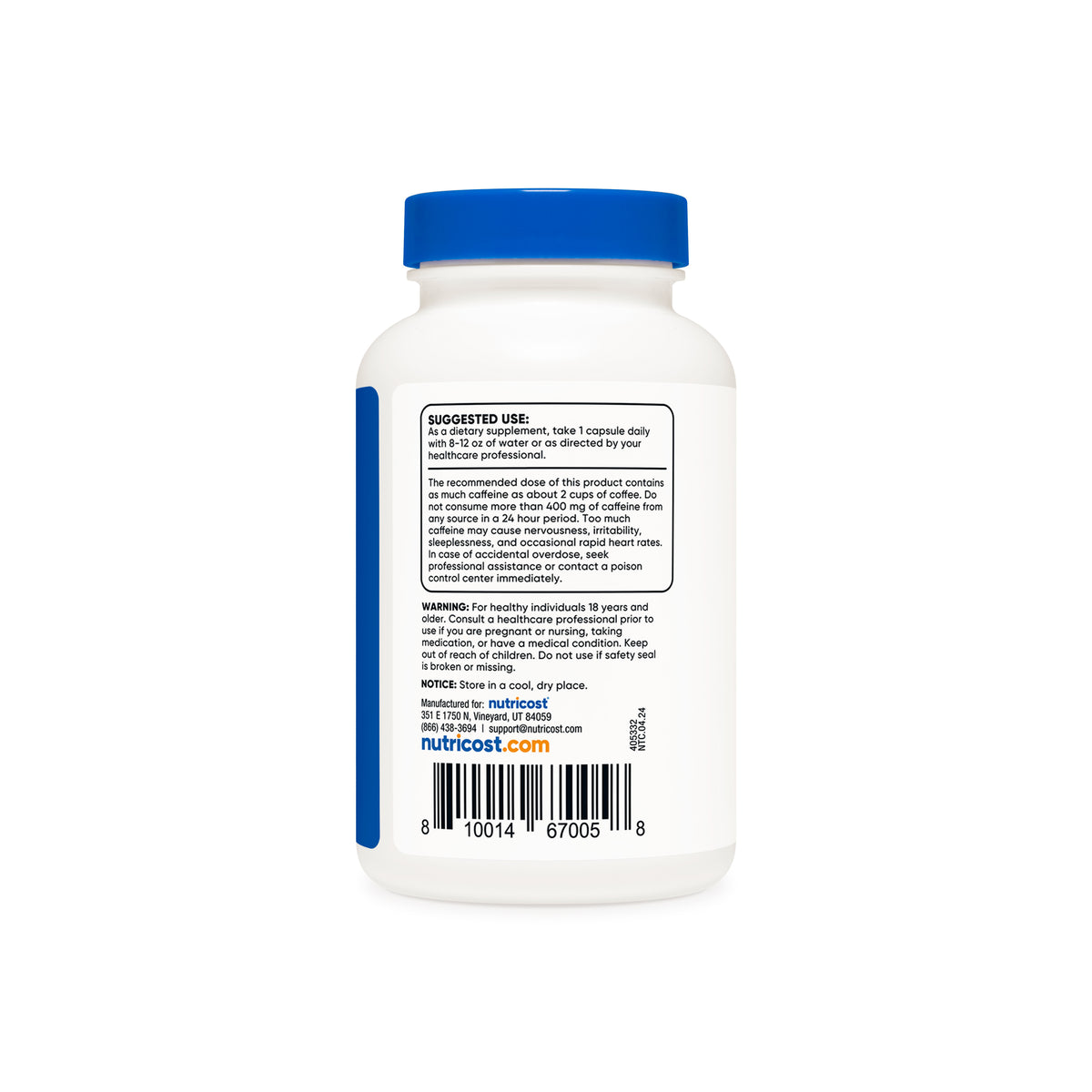 Nutricost Natural Caffeine Capsules - Image 3