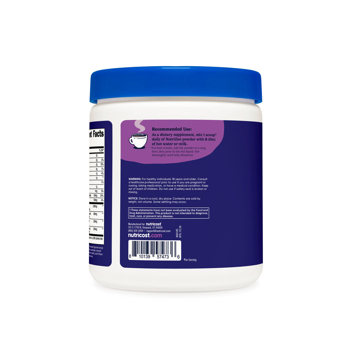 Nutricost, Nutrizen , Unwind, Adaptogenic Mushroom Drink, Mocha