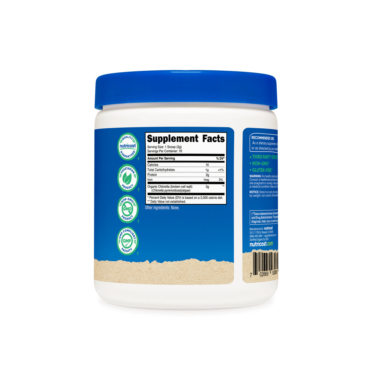 Nutricost Organic Chlorella Powder - Image 3