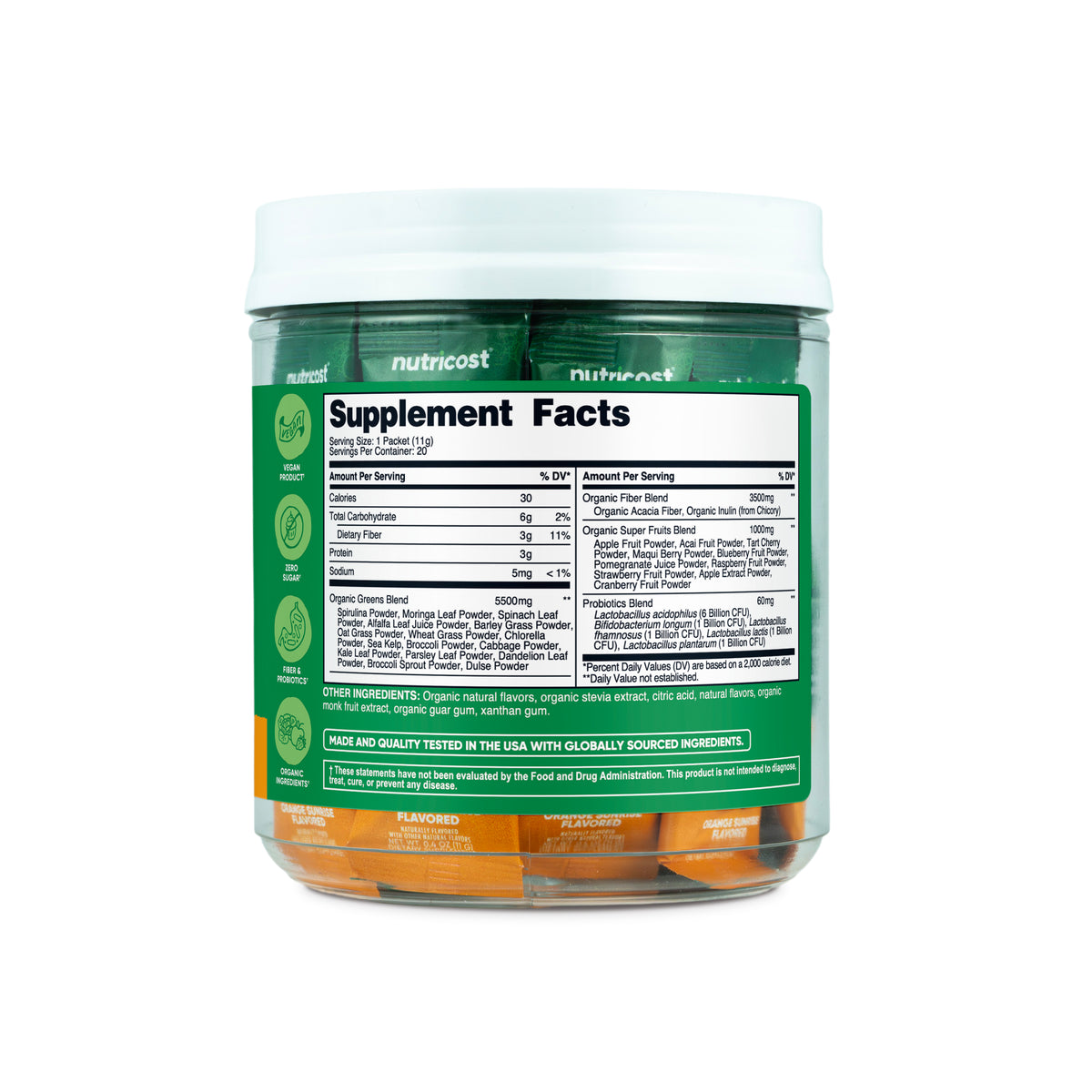 Nutricost Organic Super Greens Stickpacks - Image 3