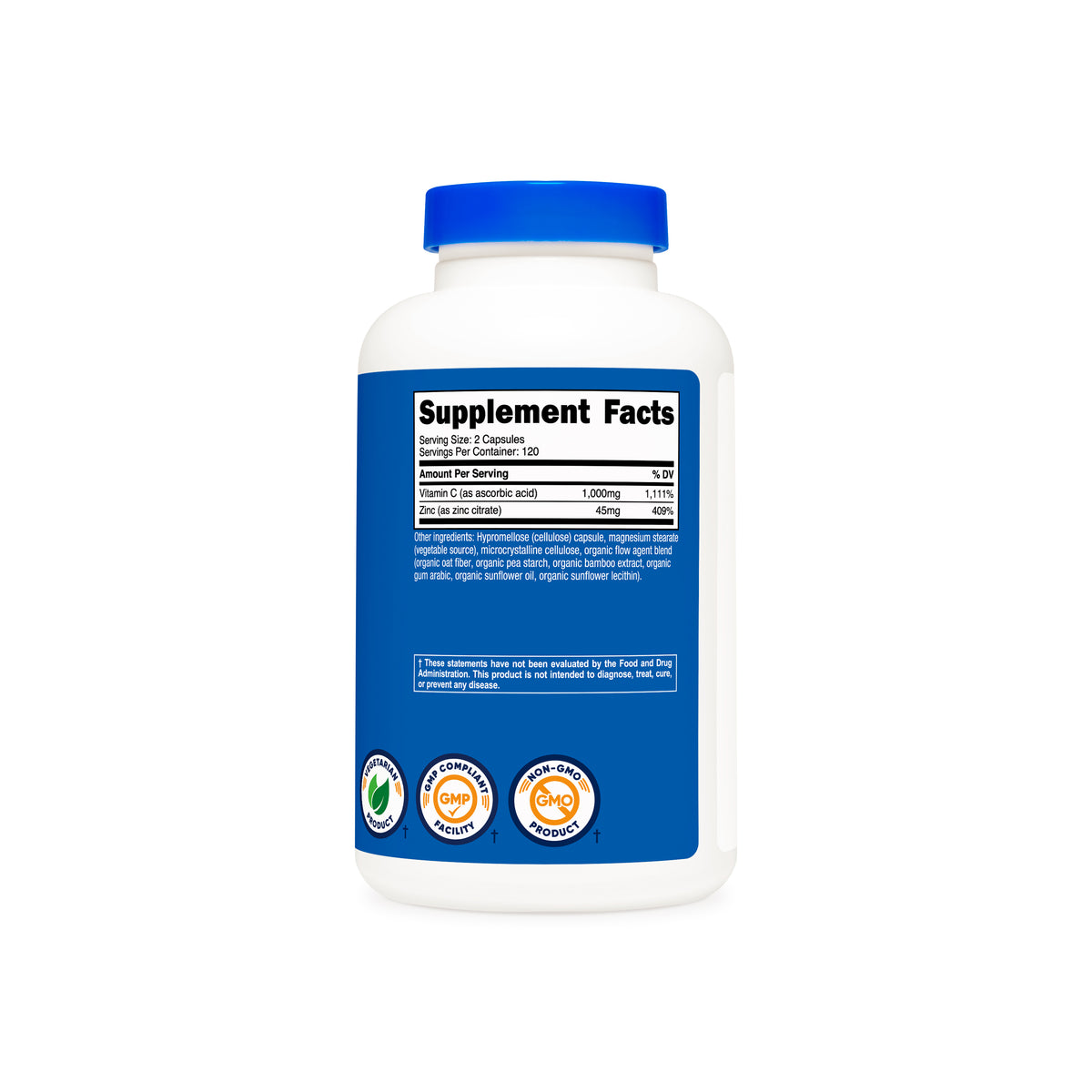 Nutricost Vitamin C (with Zinc) Capsules - Image 3