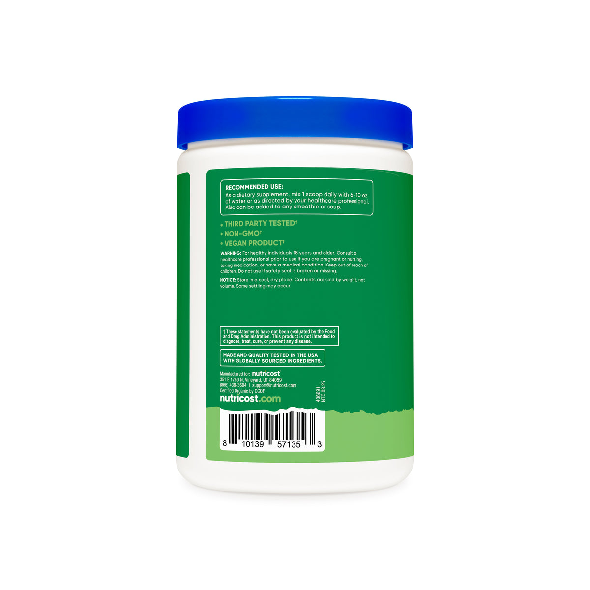 Nutricost Organic Super Greens Powder - Image 3