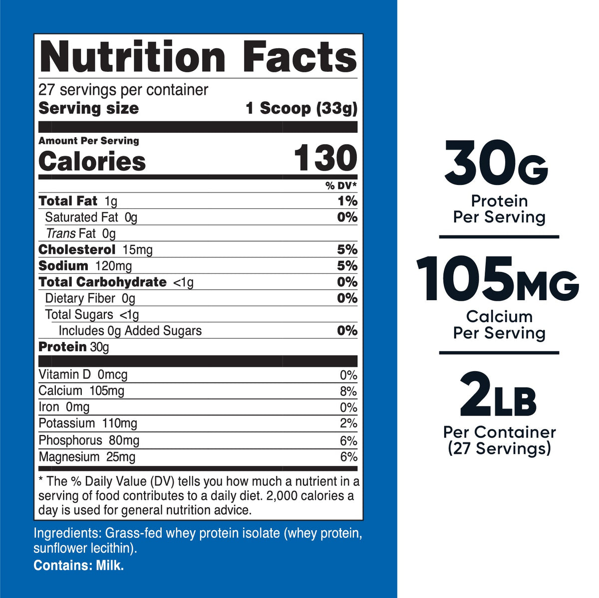 Nutricost GrassFed Whey Protein Isolate Powder