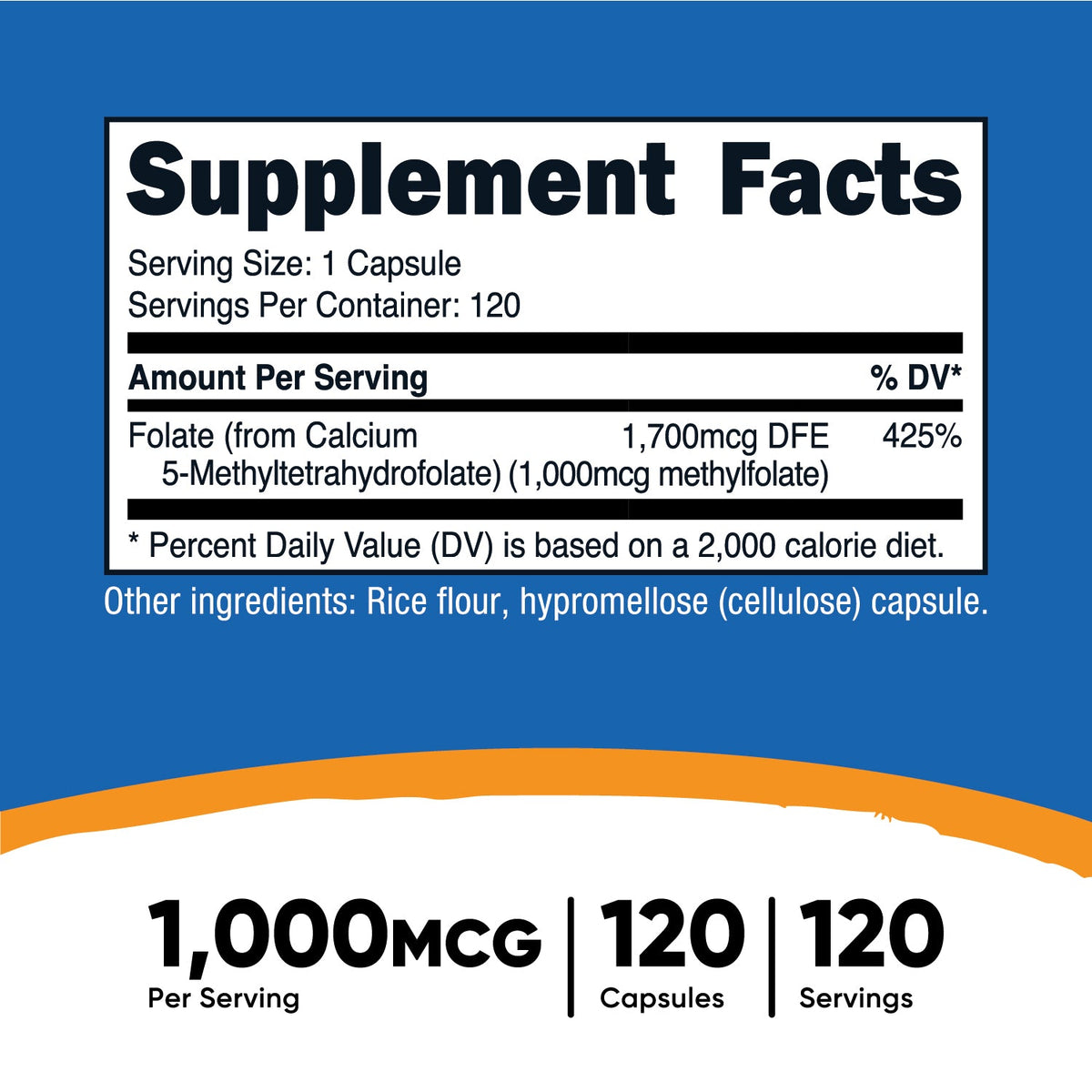Nutricost Methyl Folate Capsules - Image 3