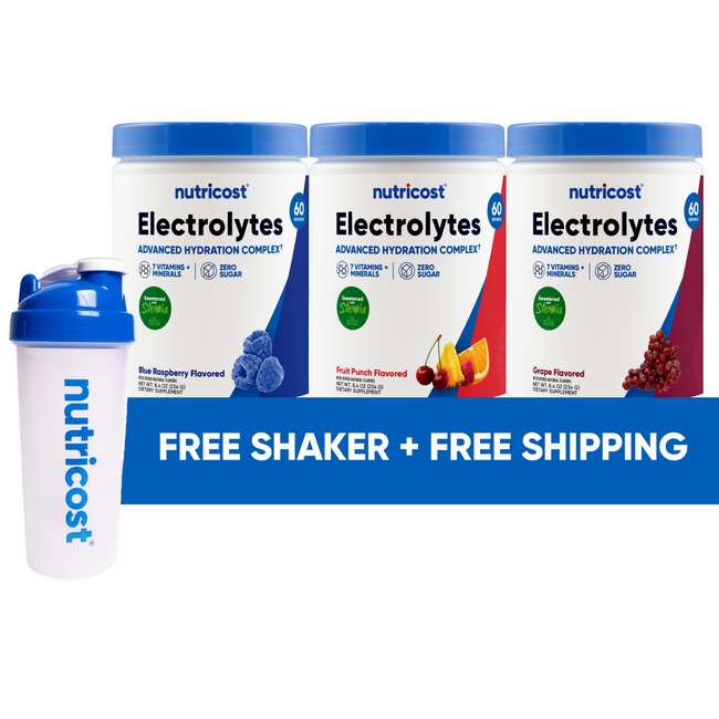 Electrolytes Bundle (3 Tubs) + Free Shaker Bottle + Free Shipping