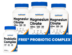Magnesium Citrate 3 Bottles + 1 FREE Probiotic Complex Capsules
