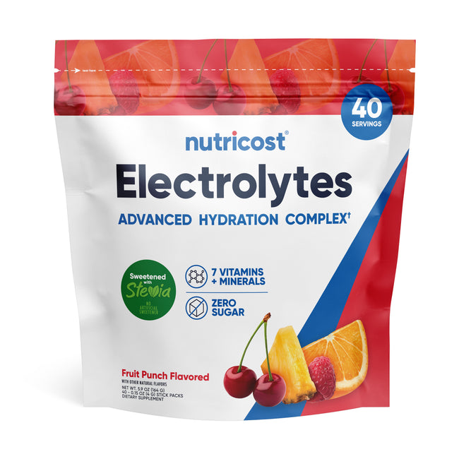 Nutricost Electrolytes Hydration Stick Packs (40 Pack)