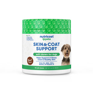 Nutricost Pets Skin & Coat Support [60 Chews] [Beef]