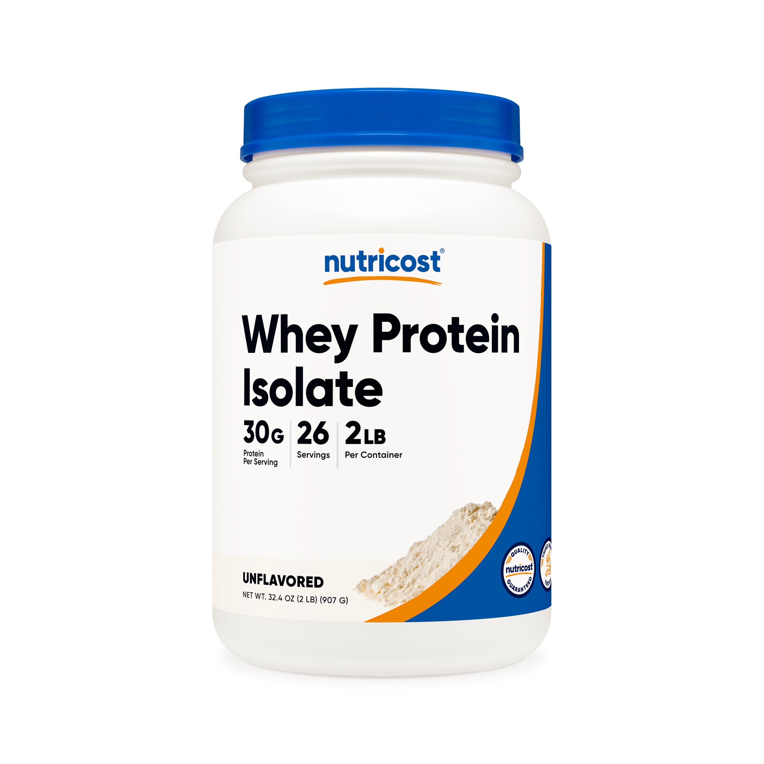 Nutricost Whey Protein Isolate Powder, Unflavored, 2 Pounds