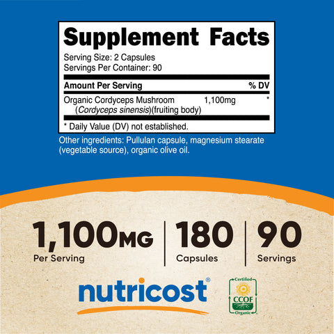 Nutricost Made With Organic Cordyceps Capsules