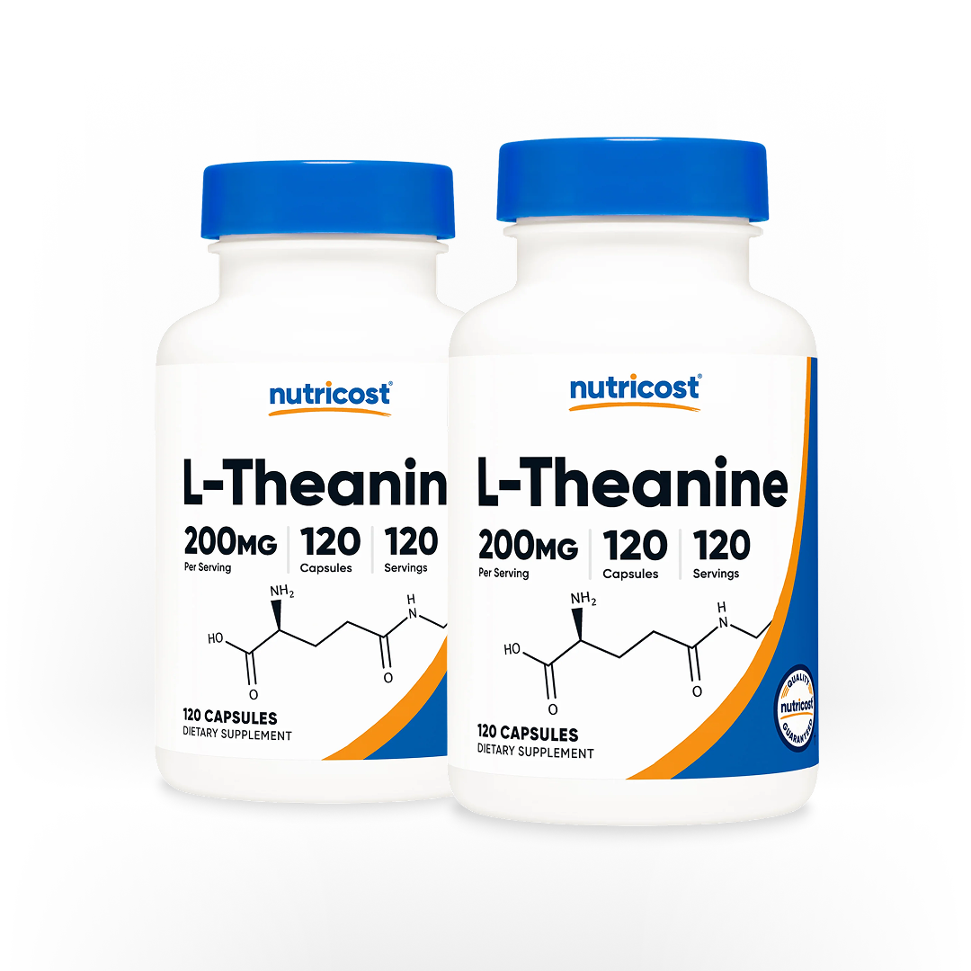 Two bottles of Nutricost L-Theanine 200mg