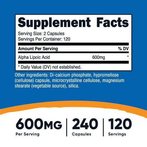Nutricost Alpha Lipoic Acid Capsules - Nutricost