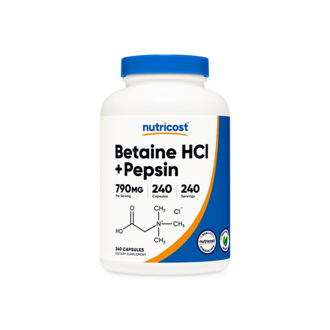 Nutricost Betaine HCI + Pepsin Capsules - Nutricost