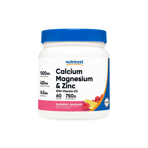 Nutricost Calcium + Magnesium + Zinc Citrates with Vitamin D3 Powder - Nutricost