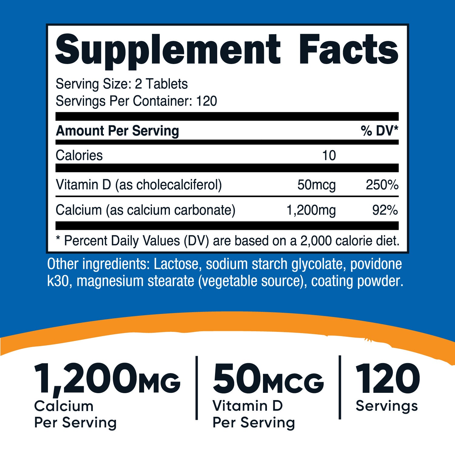 Nutricost Calcium + Vitamin D3 Tablets