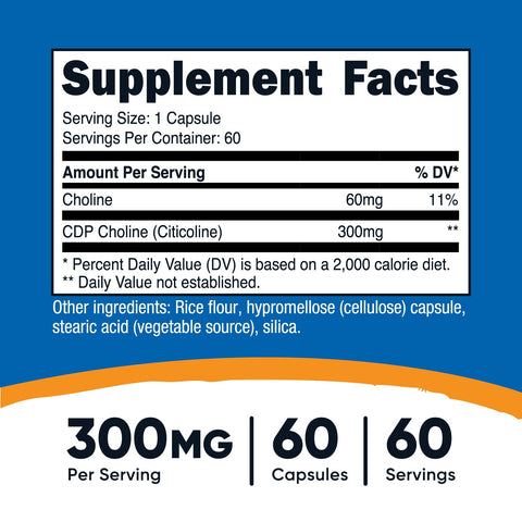 Nutricost CDP Choline Capsules - Nutricost