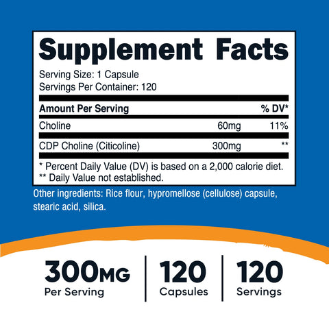 Nutricost CDP Choline Capsules - Nutricost