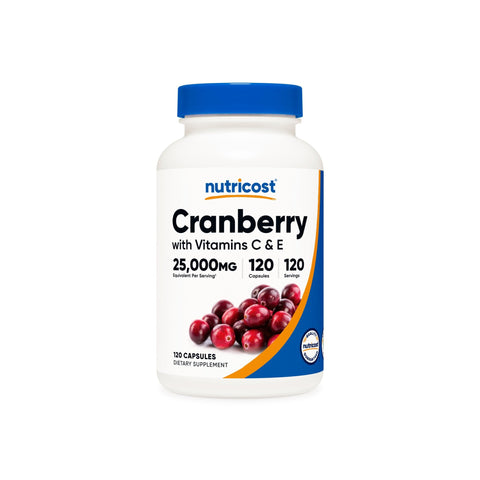 Nutricost Cranberry Extract Capsules (With Vitamin C & E) - Nutricost