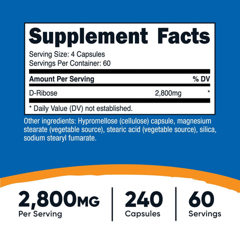 Nutricost D-Ribose Capsules - Nutricost
