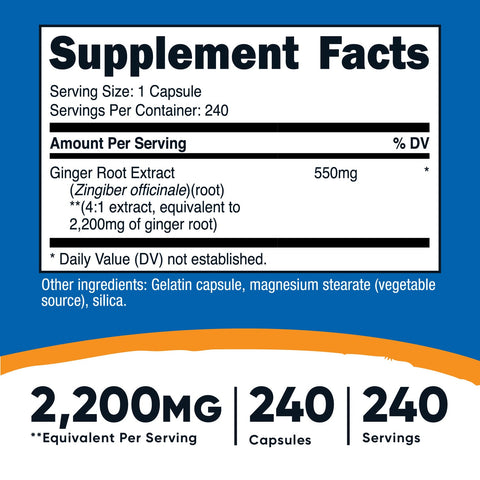 Nutricost Ginger Root Extract Capsules - Nutricost