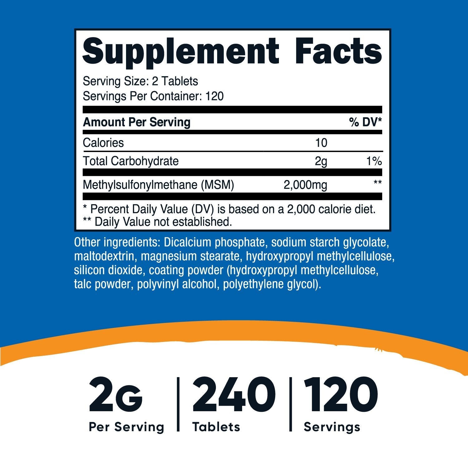 Nutricost MSM Tablets