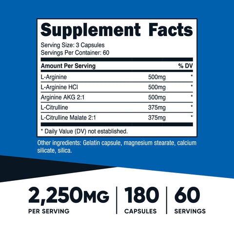 Nutricost Nitric Oxide Booster Capsules - Nutricost