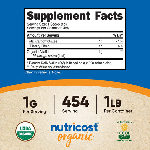 Nutricost Organic Alfalfa Powder - Nutricost