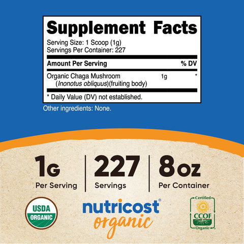 Nutricost Organic Chaga Mushroom Powder - Nutricost