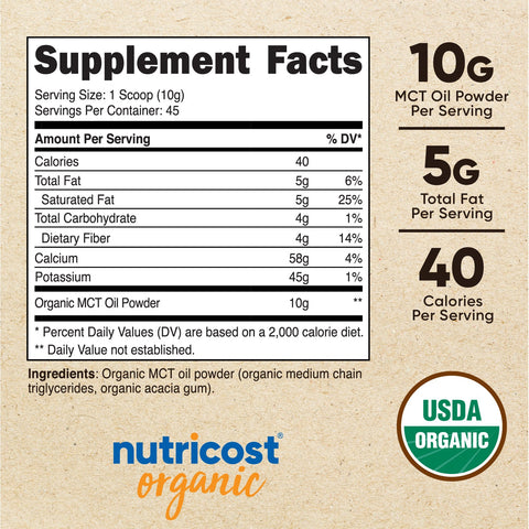 Nutricost Organic MCT Oil Powder - Nutricost