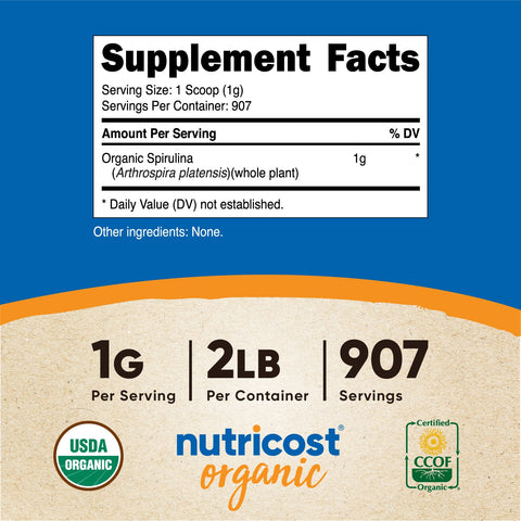 Nutricost Organic Spirulina Powder - Nutricost