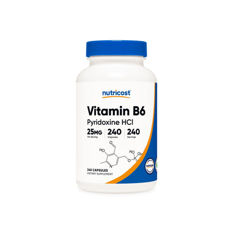 Nutricost Vitamin B6 (Pyridoxine HCI) Capsules - Nutricost