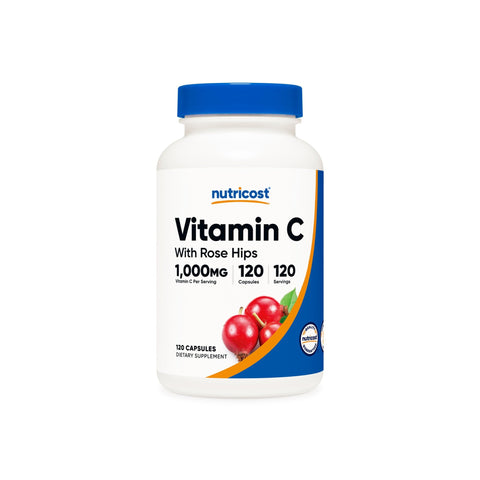Nutricost Vitamin C with Rose Hips Capsules - Nutricost