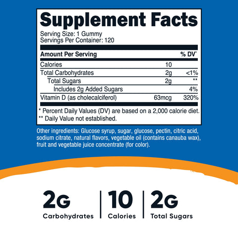 Nutricost Vitamin D3 Gummies (2,500iu) - Nutricost
